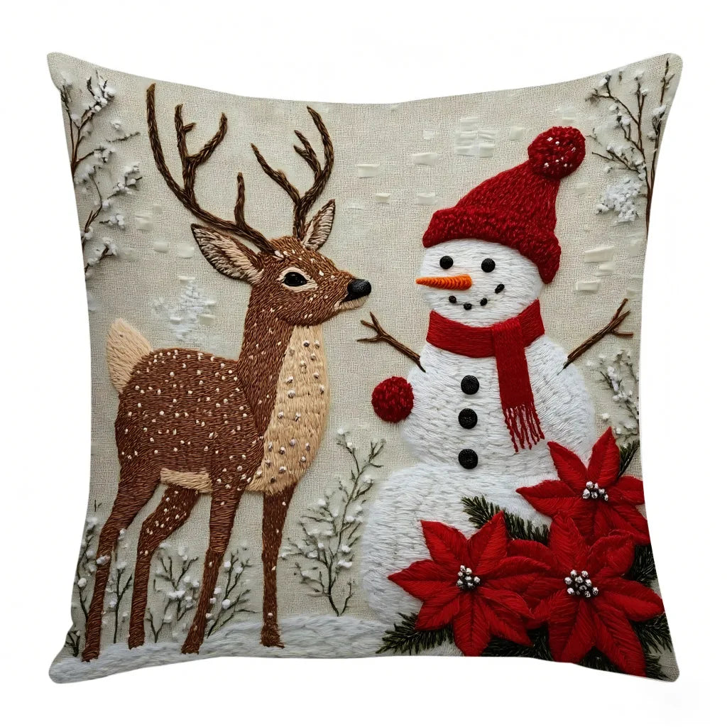 45x45cm Cartoon Christmas Pillow Cover Elk Santa Claus Snowman Xmas Tree Merry Christmas Decor Gift 2025 Happy New Year 2026