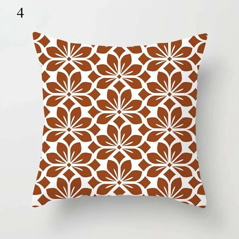 Brown Geometric Pattern Decorative Pillowcase Home Decor Cushion Pillowcase Bedding