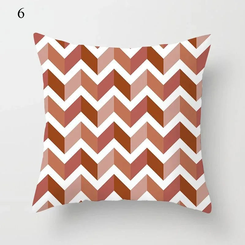 Brown Geometric Pattern Decorative Pillowcase Home Decor Cushion Pillowcase Bedding