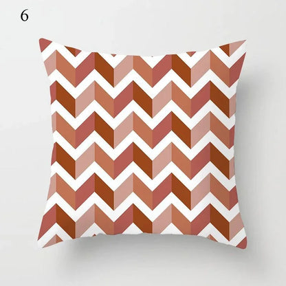 Brown Geometric Pattern Decorative Pillowcase Home Decor Cushion Pillowcase Bedding