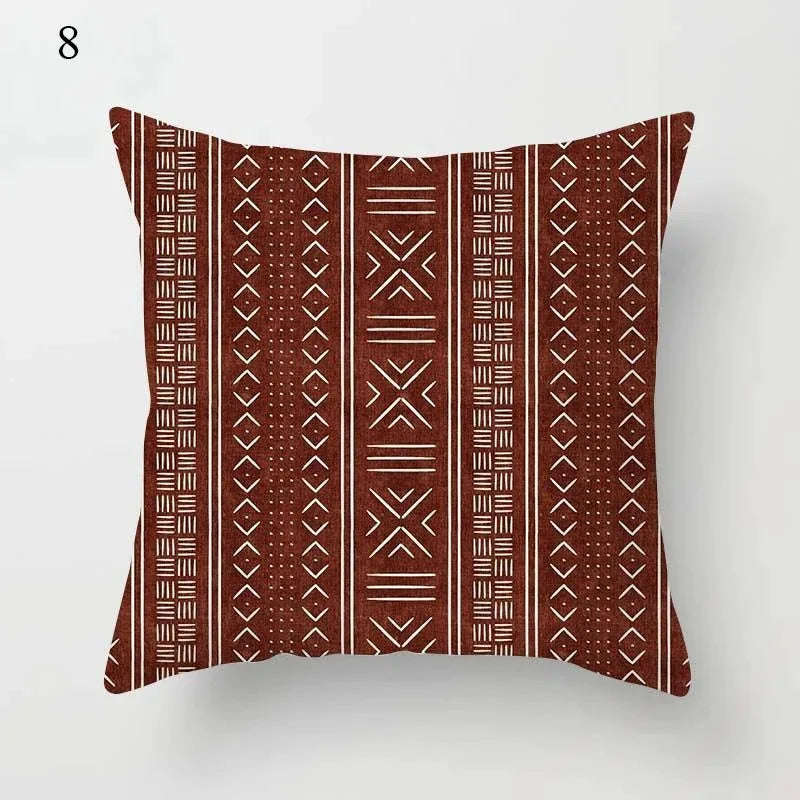 Brown Geometric Pattern Decorative Pillowcase Home Decor Cushion Pillowcase Bedding