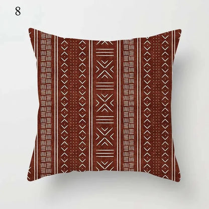 Brown Geometric Pattern Decorative Pillowcase Home Decor Cushion Pillowcase Bedding