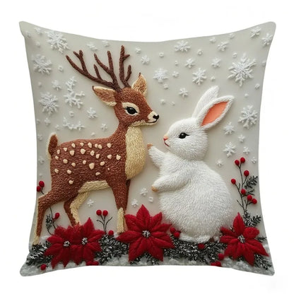 45x45cm Cartoon Christmas Pillow Cover Elk Santa Claus Snowman Xmas Tree Merry Christmas Decor Gift 2025 Happy New Year 2026