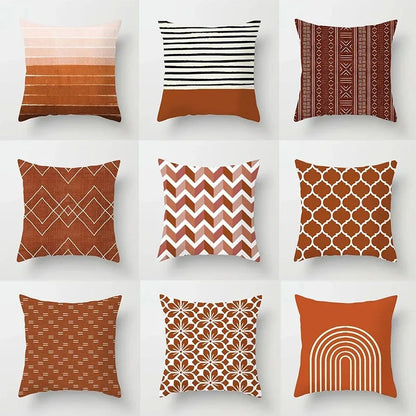 Brown Geometric Pattern Decorative Pillowcase Home Decor Cushion Pillowcase Bedding