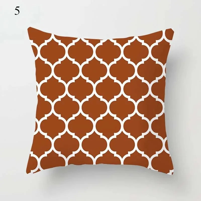 Brown Geometric Pattern Decorative Pillowcase Home Decor Cushion Pillowcase Bedding
