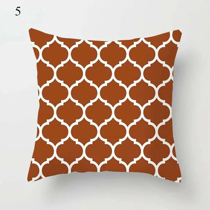 Brown Geometric Pattern Decorative Pillowcase Home Decor Cushion Pillowcase Bedding