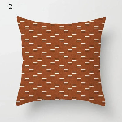 Brown Geometric Pattern Decorative Pillowcase Home Decor Cushion Pillowcase Bedding