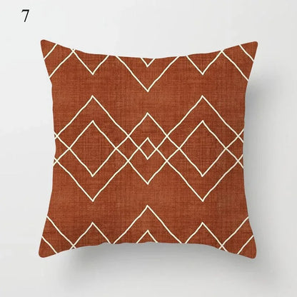 Brown Geometric Pattern Decorative Pillowcase Home Decor Cushion Pillowcase Bedding