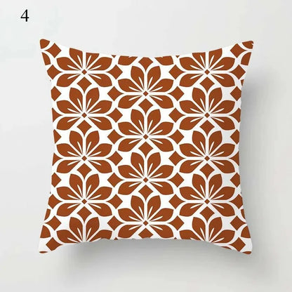 Brown Geometric Pattern Decorative Pillowcase Home Decor Cushion Pillowcase Bedding