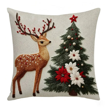 45x45cm Cartoon Christmas Pillow Cover Elk Santa Claus Snowman Xmas Tree Merry Christmas Decor Gift 2025 Happy New Year 2026